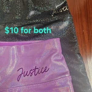 Justice Black and Purple Athletic Shorts